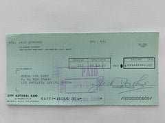 Jack Donohue signed check