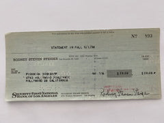 Rod Steiger signed check