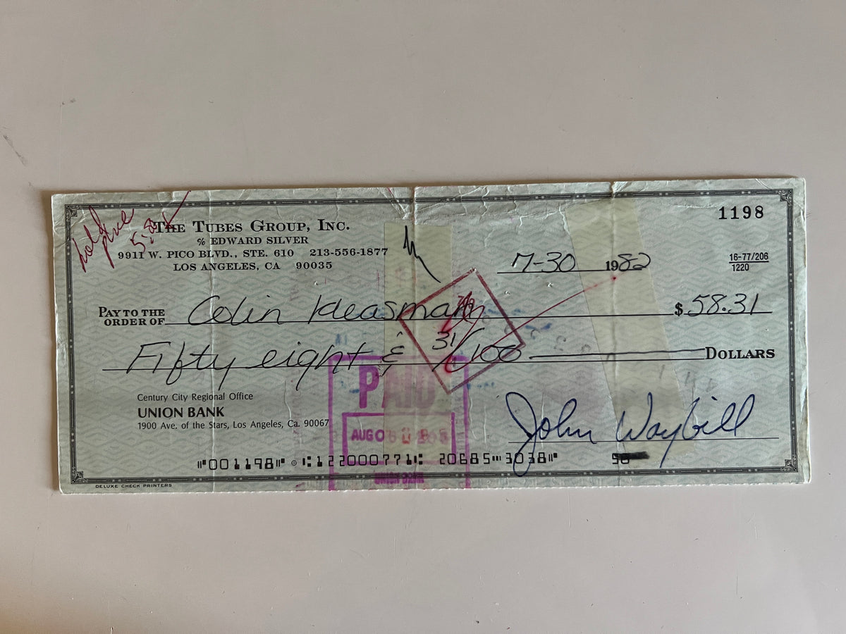 John Waybill signed check