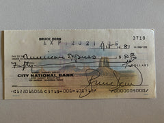Bruce Dern signed check