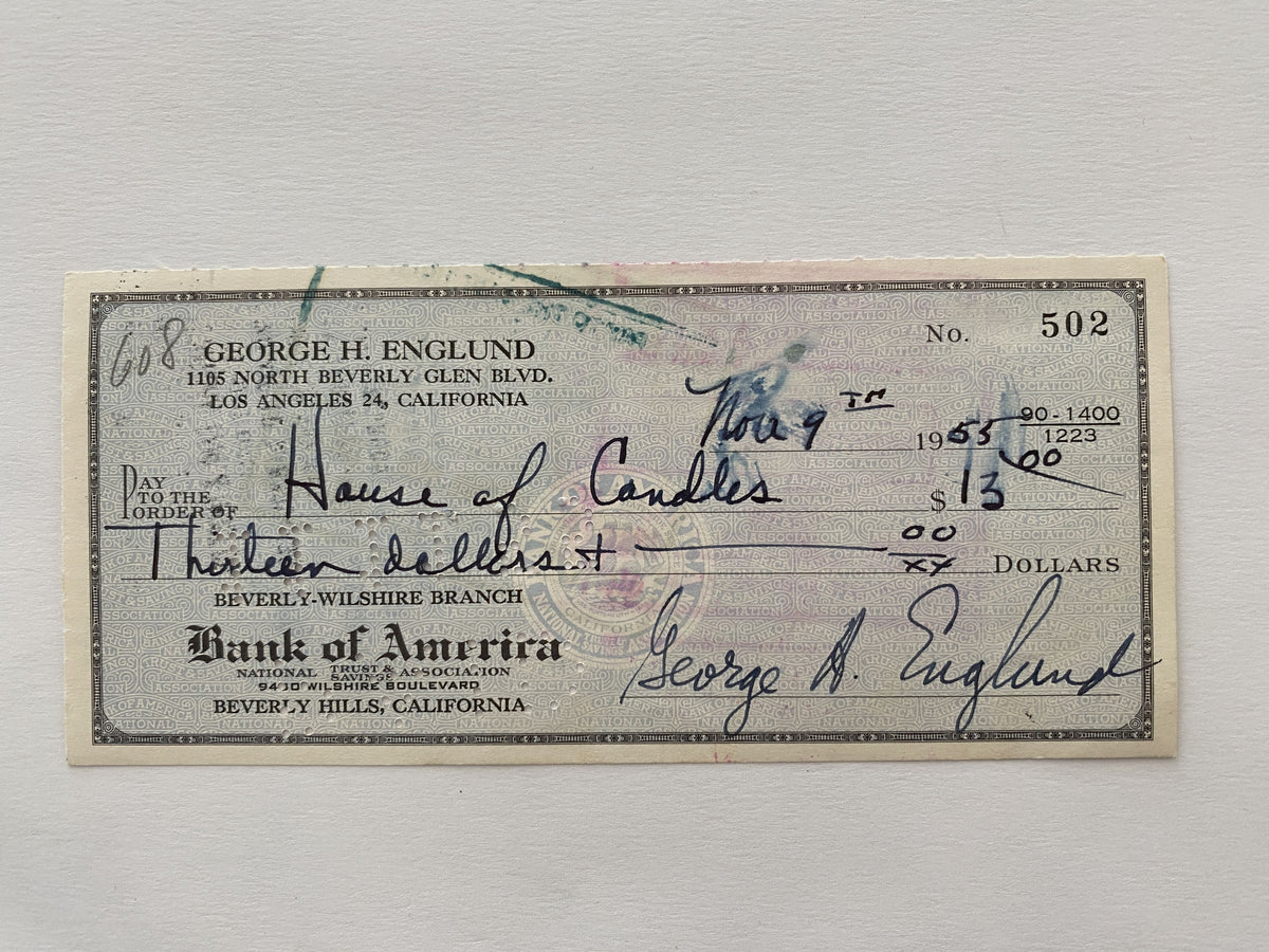 George Englund signed check