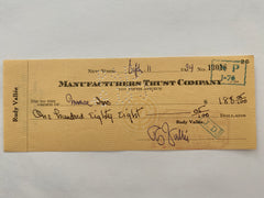 Rudy Vallee signed check
