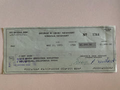 Bob Newhart signed check