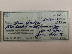 Joan Hunter signed check