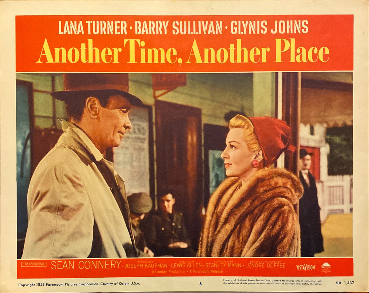 Lana Turner, Barry Sullivan, and Glynis Johns "Another Time, Another Place" original lobby card