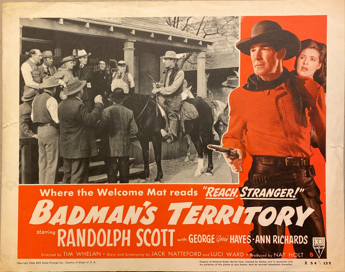 Randolph Scott "Badman's Territory" original Lobby Card