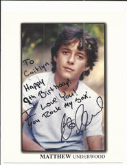 Matthew Underwood signed photo