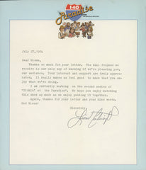 Musician Lionel Cartwright signed letter