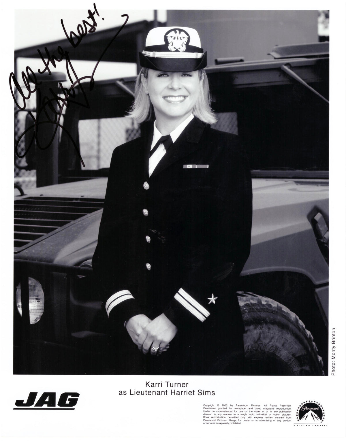 JAG Karri Turner signed photo