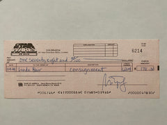Linda Blair Star Wares consignment signed check