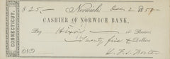 Lafayette Foster signed check- 1858