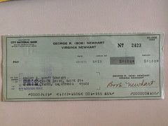 Bob Newhart signed check