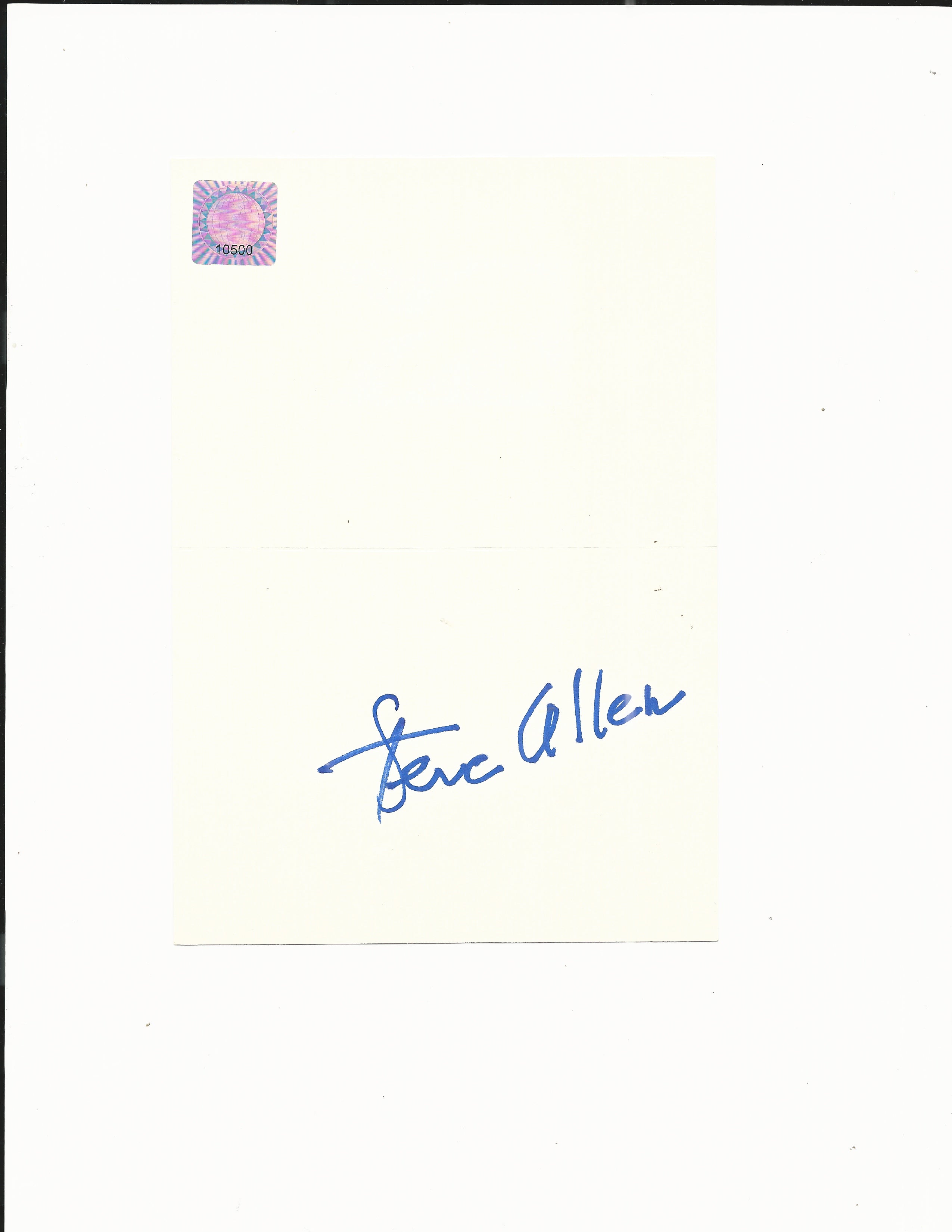 Steve Allen signed hand drawn greeting card