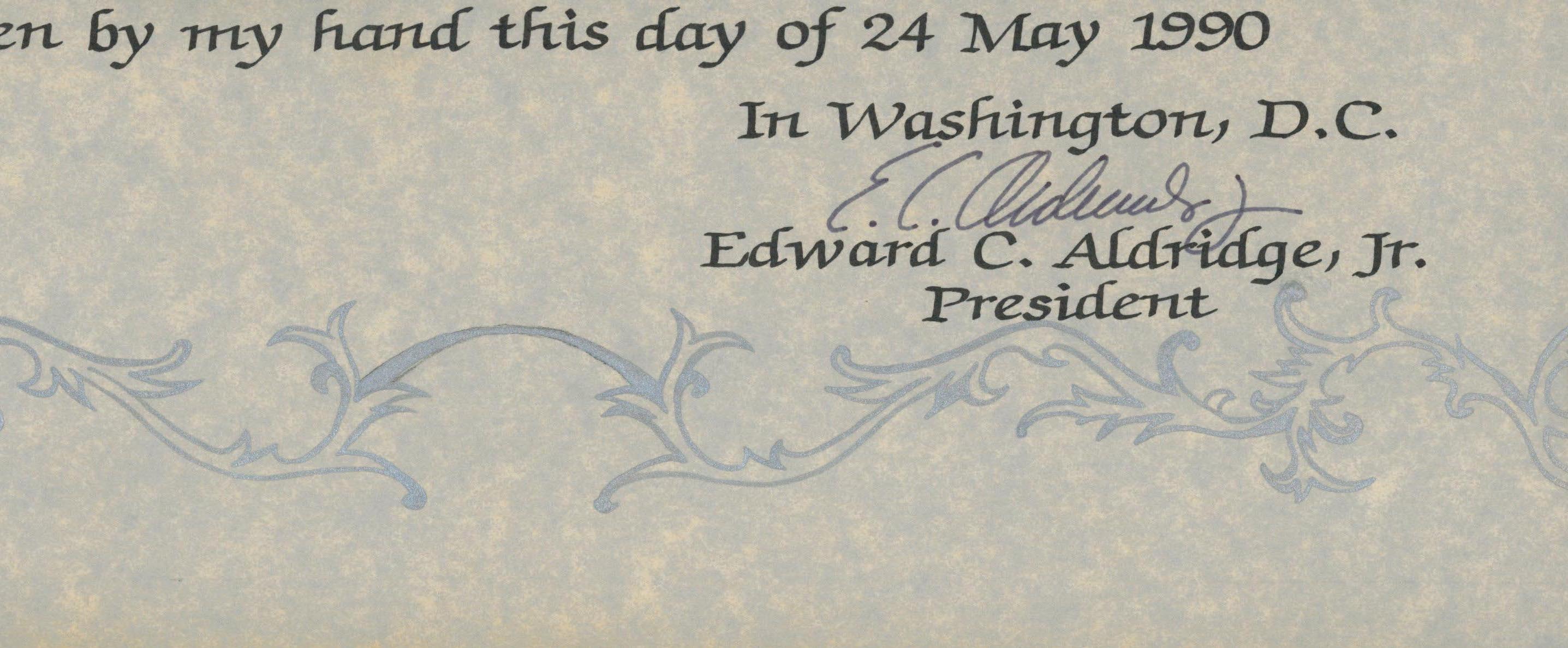 Secretary of Air Force 1988 Edward C. Aldridge Jr. signed letter
