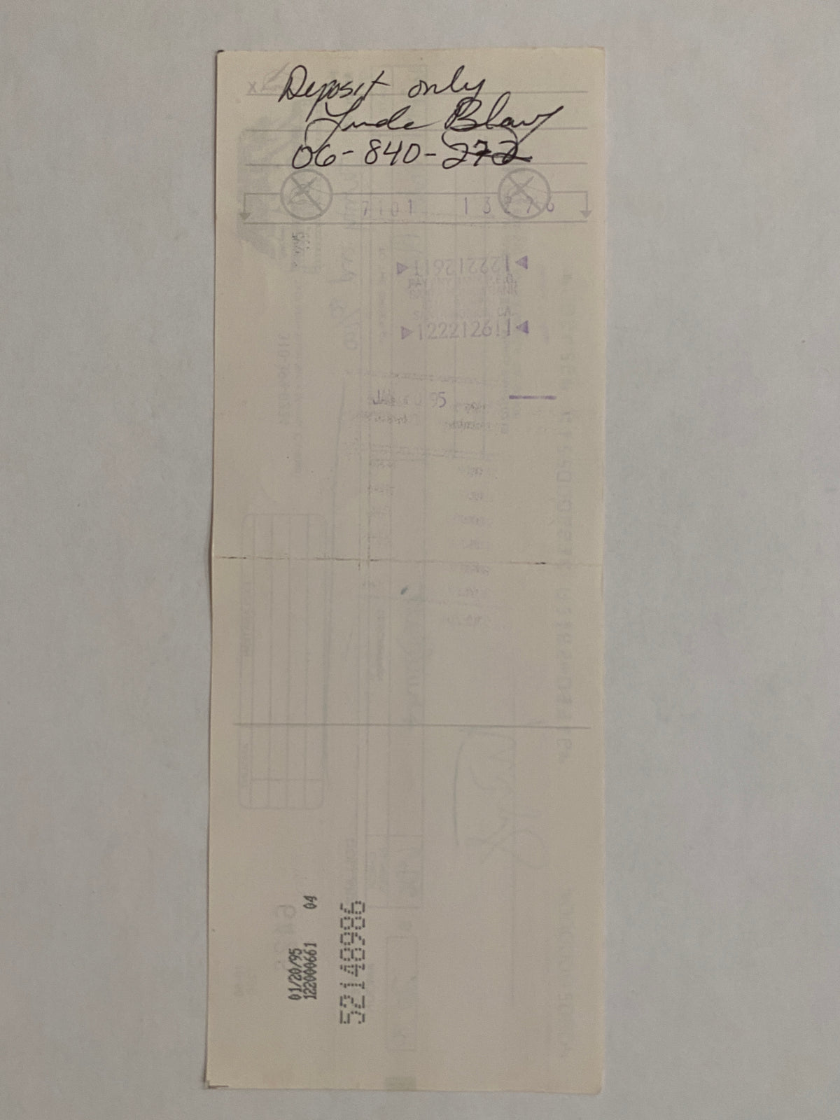 Linda Blair Star Wares consignment signed check
