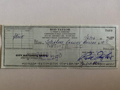 Rod Taylor signed check