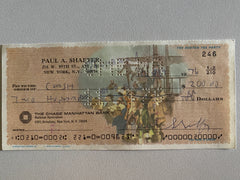 Paul Shaffer signed check