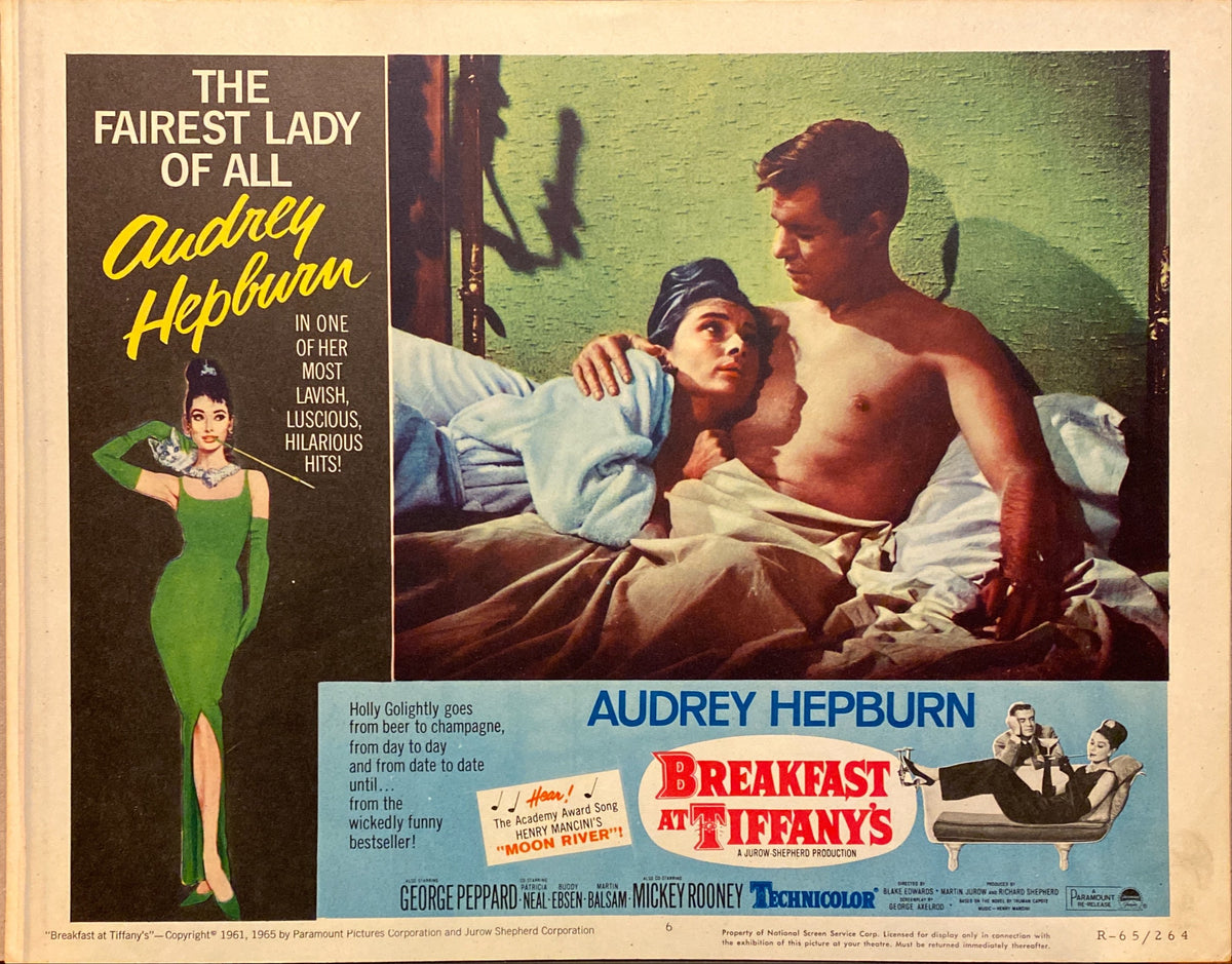Audrey Hepburn and George Peppard  "Breakfast at Tiffany's" original Lobby Card