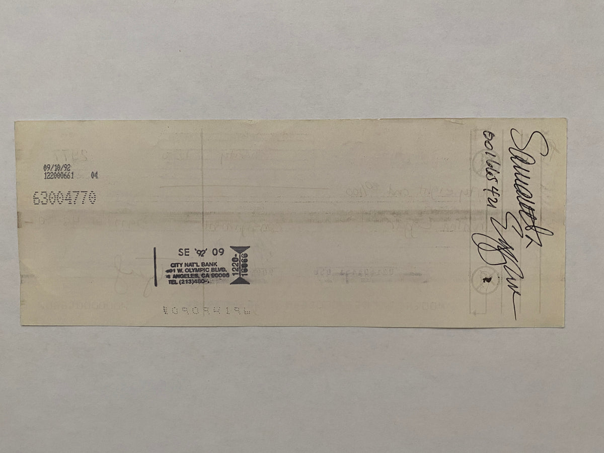 Samantha Eggar Star Wares consignment signed check