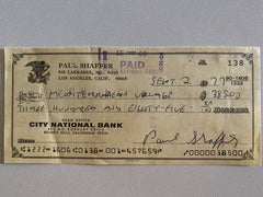 Paul Shaffer signed check