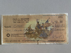 Paul Shaffer signed check