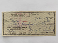 George Englund signed check