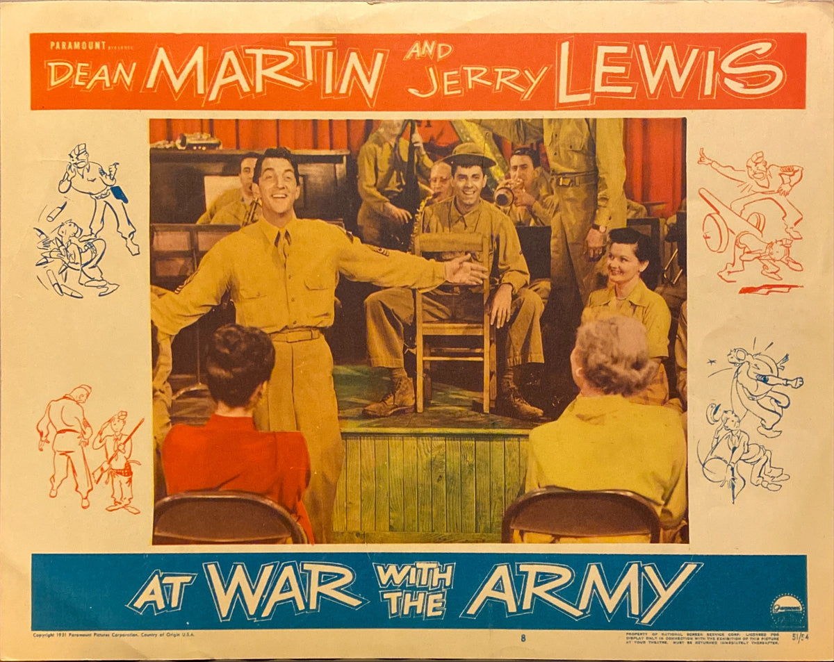 Dean Martin and Jerry Lewis "At War With The Army" original Lobby Card