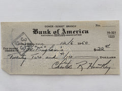 Chester Huntley signed check
