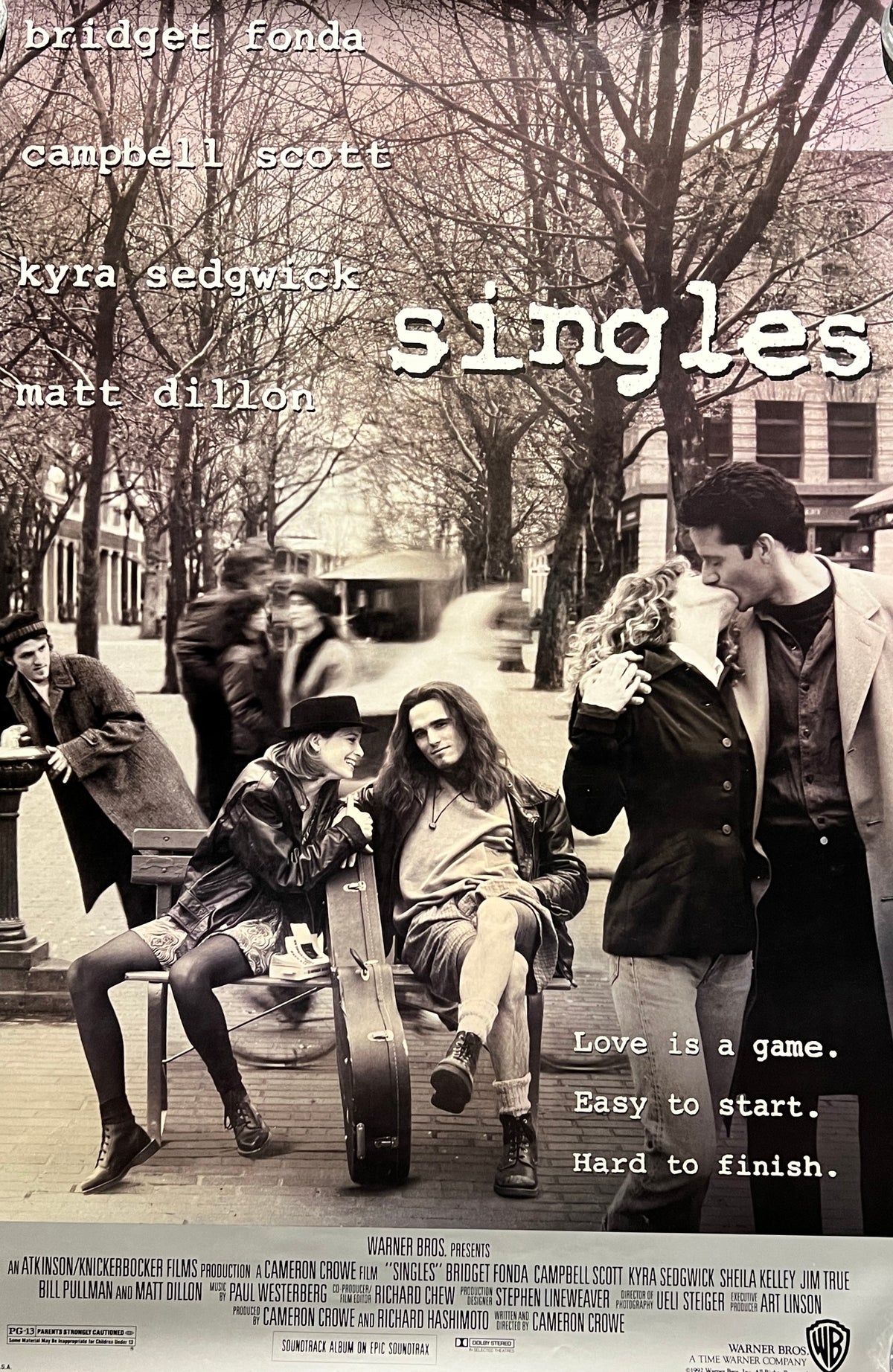 Singles 1992 original double-sided movie poster