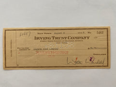 Walter Winchell signed check