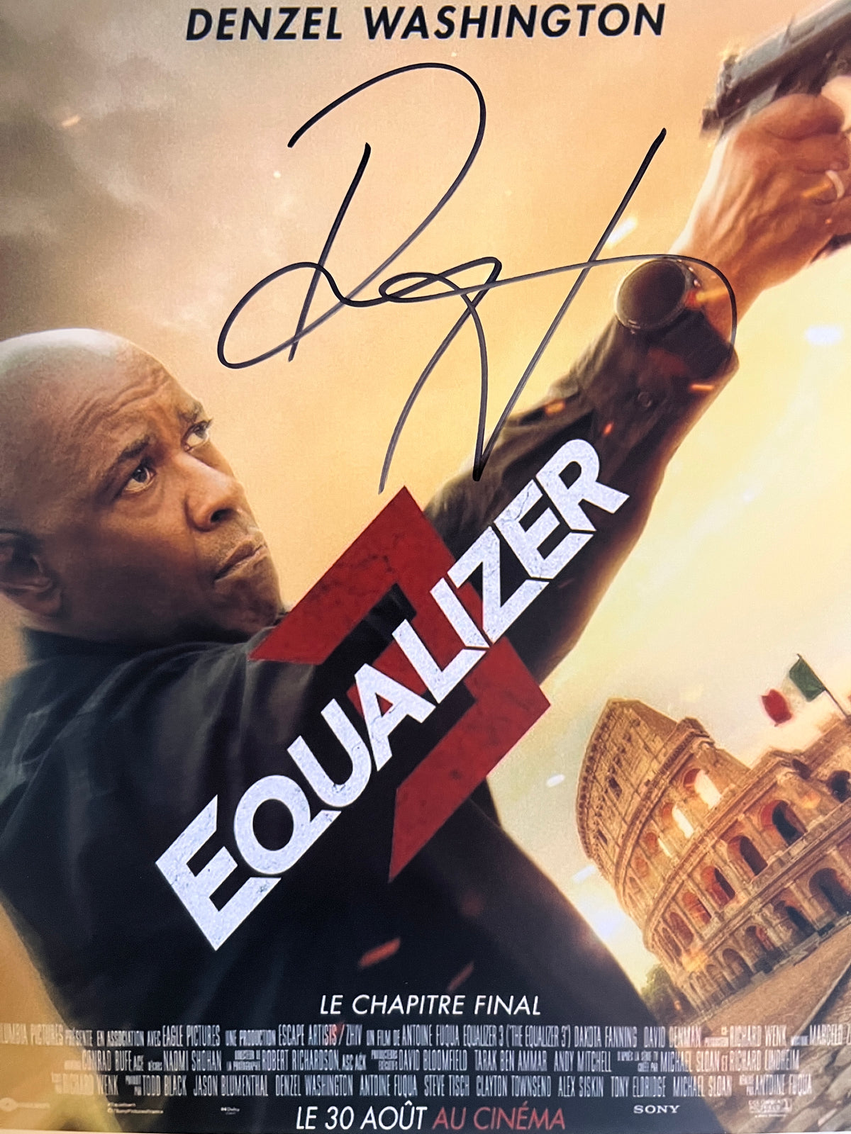 Equalizer 3 Denzel Washington signed movie photo