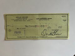 Dinah Shore signed check