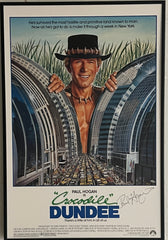 Paul Hogan signed Crocodile Dundee original mini poster custom framed
