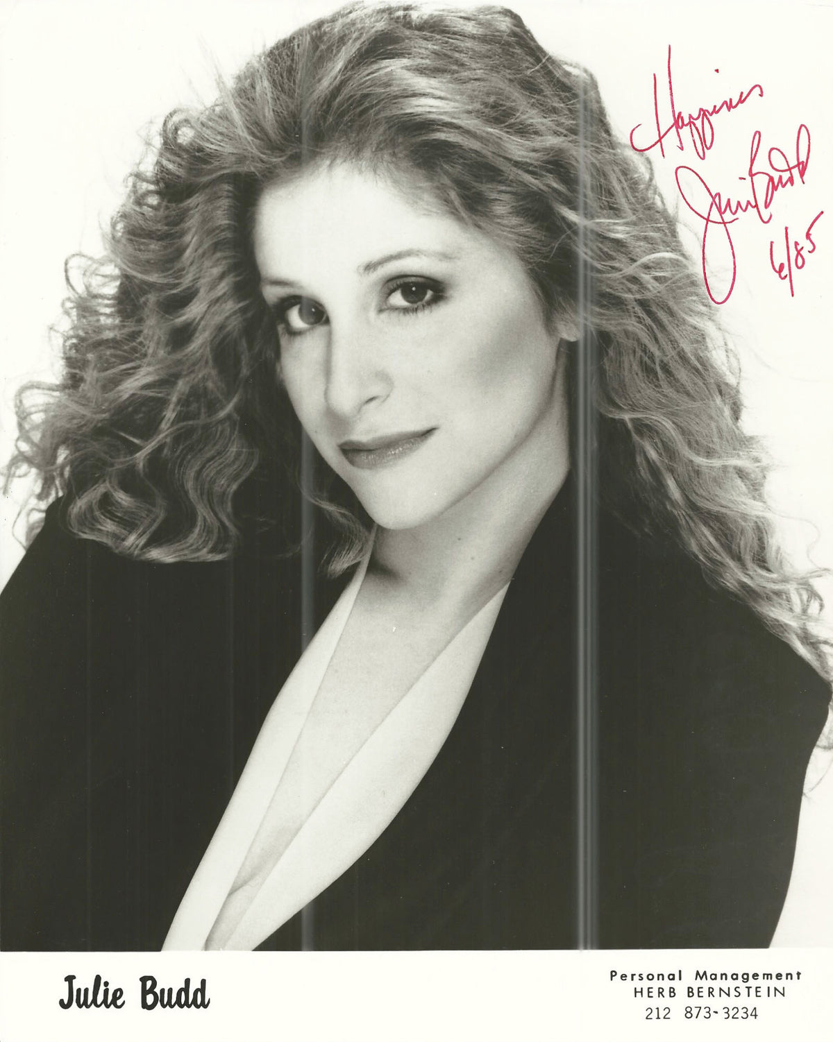 Musician Julie Budd Signed Photo