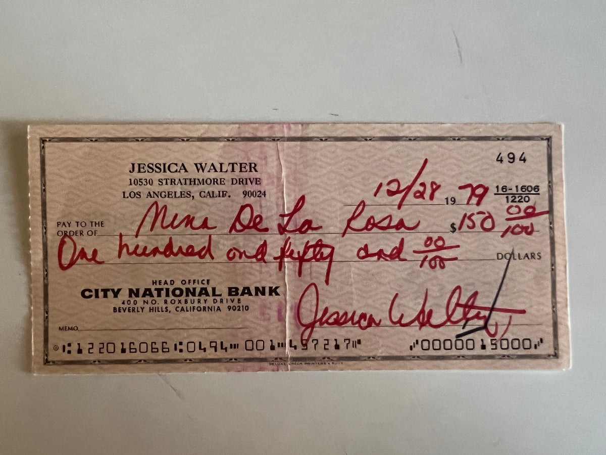 Jessica Walter signed check