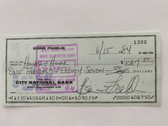Bonnie Franklin signed check