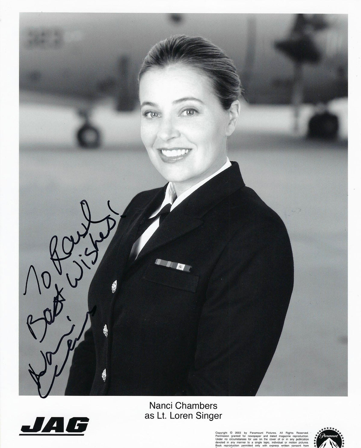 JAG Nanci Chambers signed photo