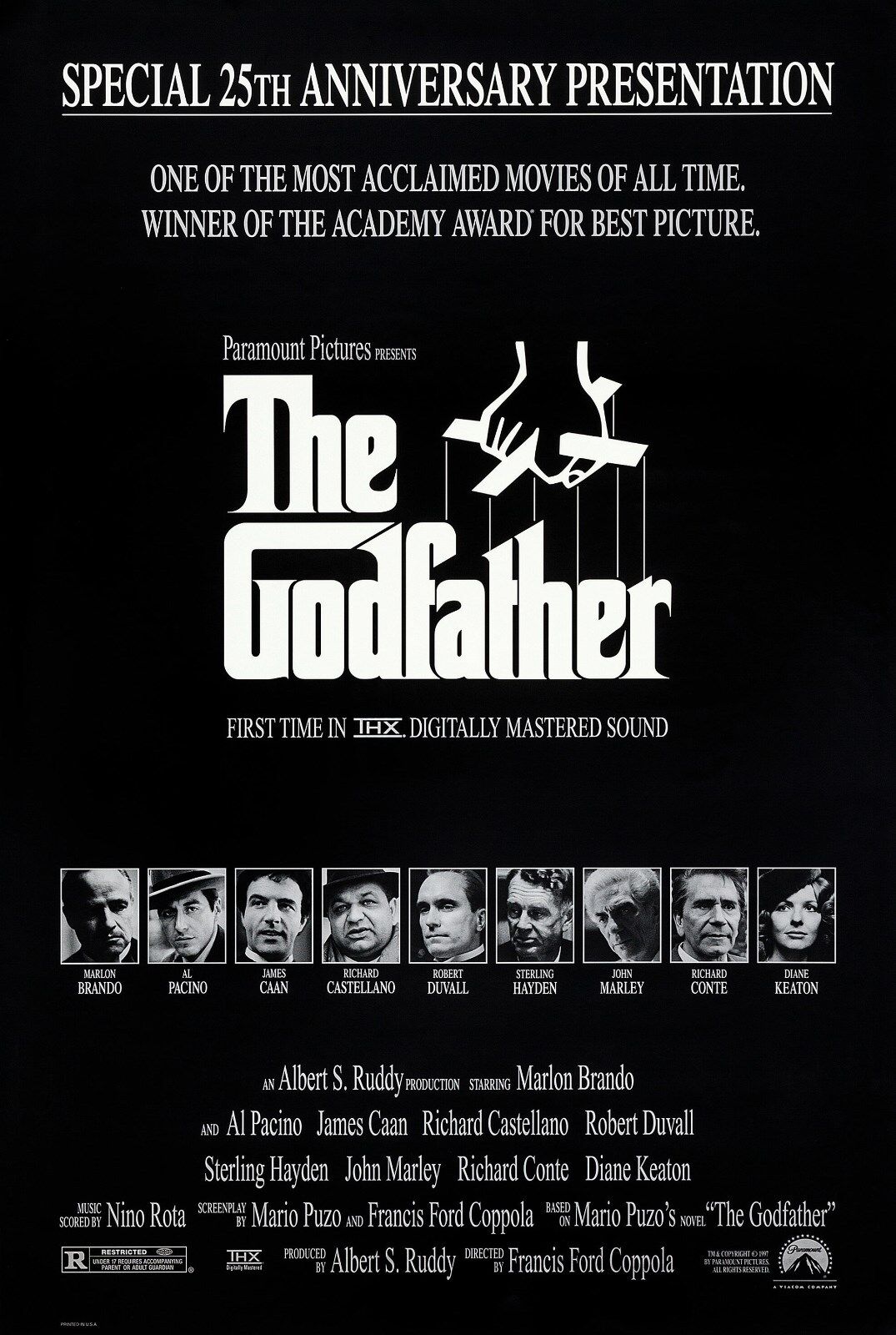 The Godfather 1972 Special 25th Anniversary Presentation Mylar original movie poster