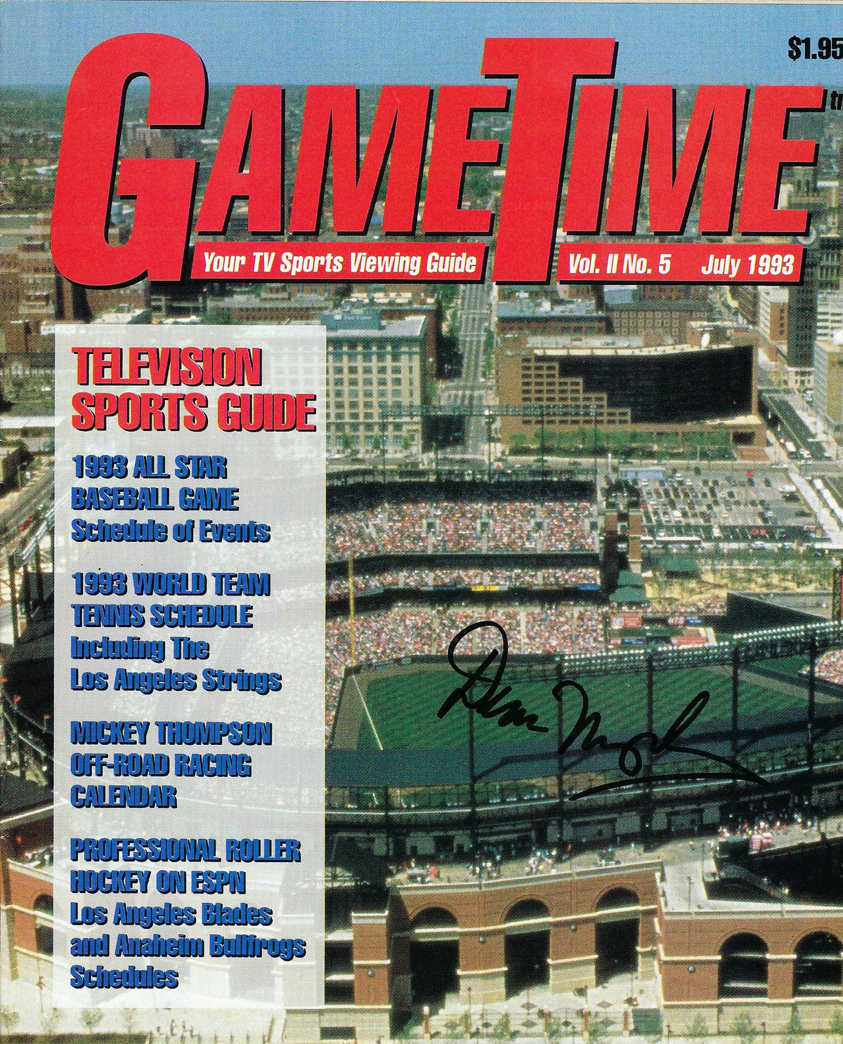 signed Game Time magazine