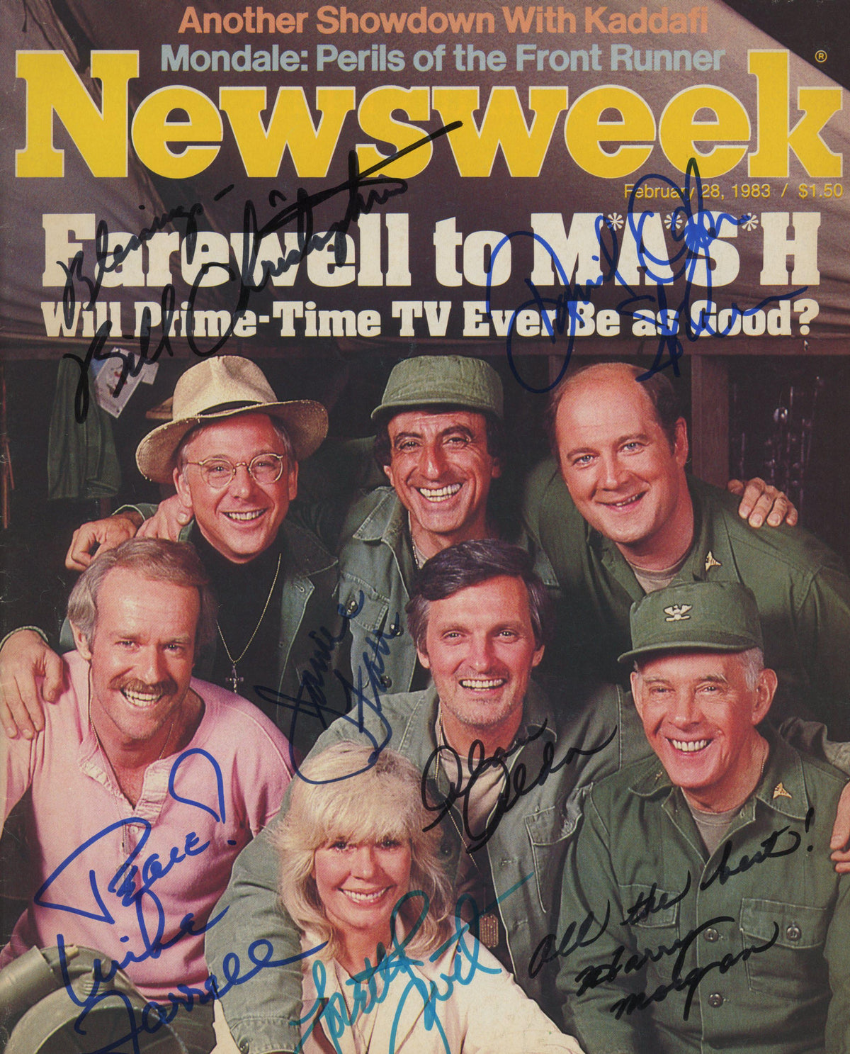 MASH cast signed Newsweek magazine