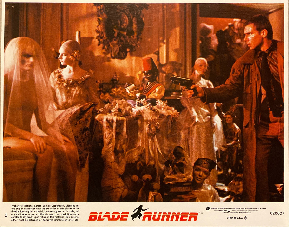Harrison Ford, Rutger Hauer, and Sean Young "Blade Runner" original mini Lobby Card