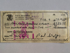 Paul Shaffer signed check