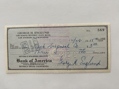 George Englund signed check