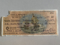 Paul Shaffer signed check