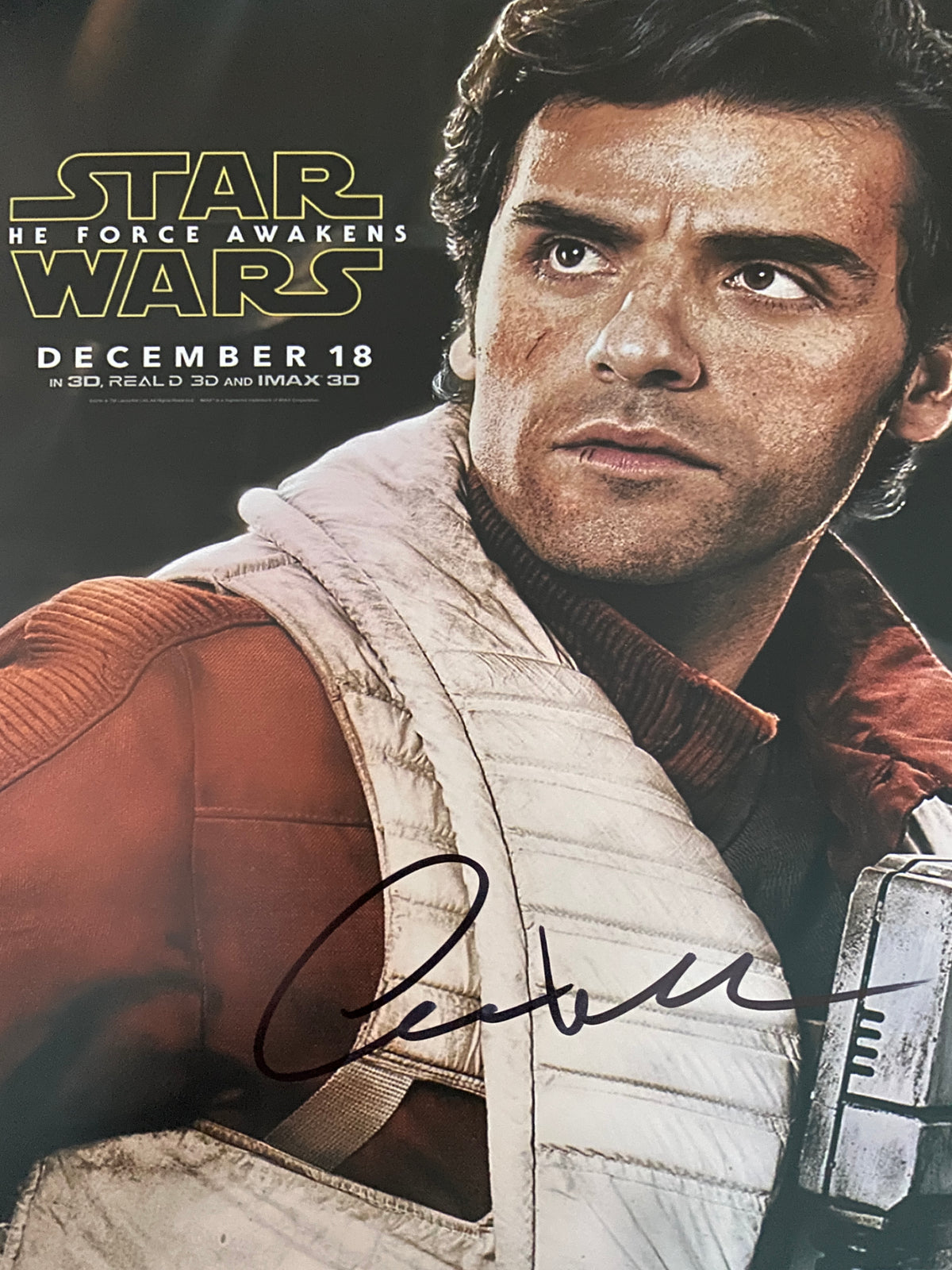 Star Wars: The Force Awakens Oscar Isaac signed movie photo