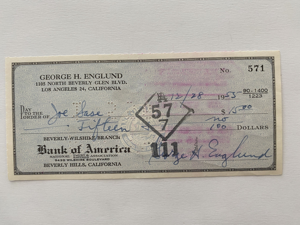 George Englund signed check