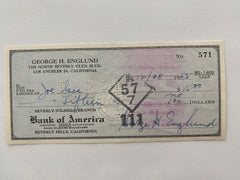 George Englund signed check