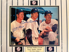 Whitey Ford, Mickey Mantle and Billy Martin signed photo