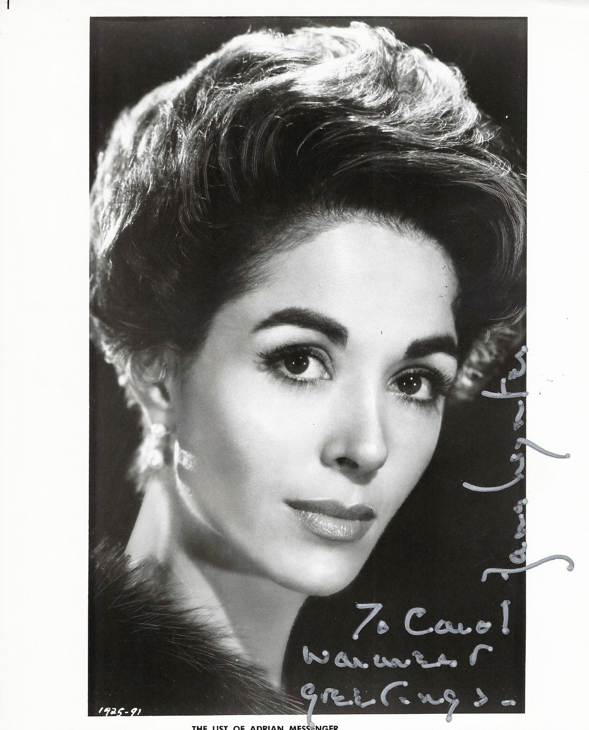 The List of Adrian Messenger Dana Wynter signed movie photo