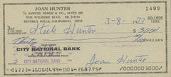 Joan Hunter signed check